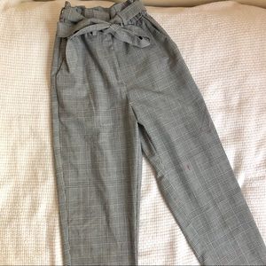 Grey Paper Bag Pants